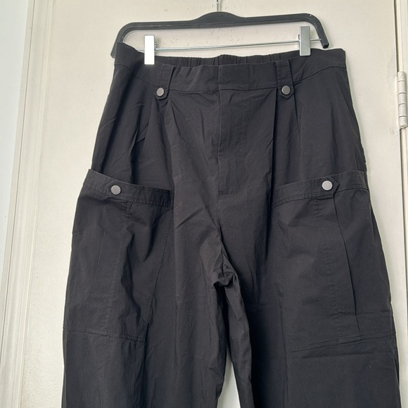 Gentle Herd Black Pocket Taper Cotton Nylon Blend Ankle High Waist Pants Size XL - Picture 3 of 10